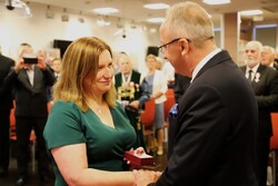 Uroczystość wręczenia Krzyży Wolności i Solidarności oraz medali Reipublicae Memoriae Meritum – Białystok, 12 września 2024. Fot. Paula Prudziłowicz (IPN)