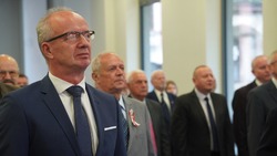 Uroczystość wręczenia Krzyży Wolności i Solidarności działaczom opozycji niepodległościowej z lat 1956–1989. Na zdj. zastępca prezesa IPN dr hab. Krzysztof Szwagrzyk – Lublin, 3 października 2024. Fot. Dominik Borek (IPN)