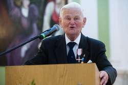 W imieniu odznaczonych przemawiał sędzia Bogusław Nizieński – Warszawa, 13 grudnia 2019. Fot. Sławek Kasper (IPN)