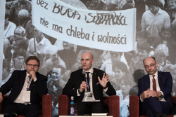 Debata towarzysząca obchodom 40. rocznicy Duszpasterstwa Rolników – Warszawa, 2 grudnia 2022. Fot. Sławek Kasper (IPN)