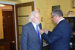 Wręczenie Krzyża Wolności i Solidarności Januszowi Malczewskiemu w Sosnowcu 23 czerwca 2020 r.