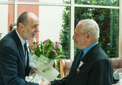 Od lewej: Poseł na Sejm dr Jan Mosiński, Józef Jarych 