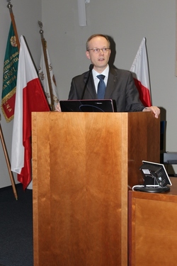 Uroczystość wręczenia odznaczeń państwowych, Krzyży Wolności i Solidarności, 9 kwietnia 2016 roku w Poznaniu. Na zdjęciu dr Łukasz Kamiński, prezes IPN 