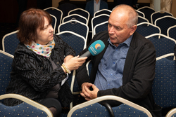 Iwona Piętak i Bogdan Łuczka na uroczystości wręczenia Krzyży Wolności i Solidarności – Rzeszów, 11 października 2024. Fot. Igor Witowicz (IPN)