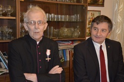 Ks. prałat Eugeniusz Dryniak i marszałek Sejmu RP Marek Kuchciński.